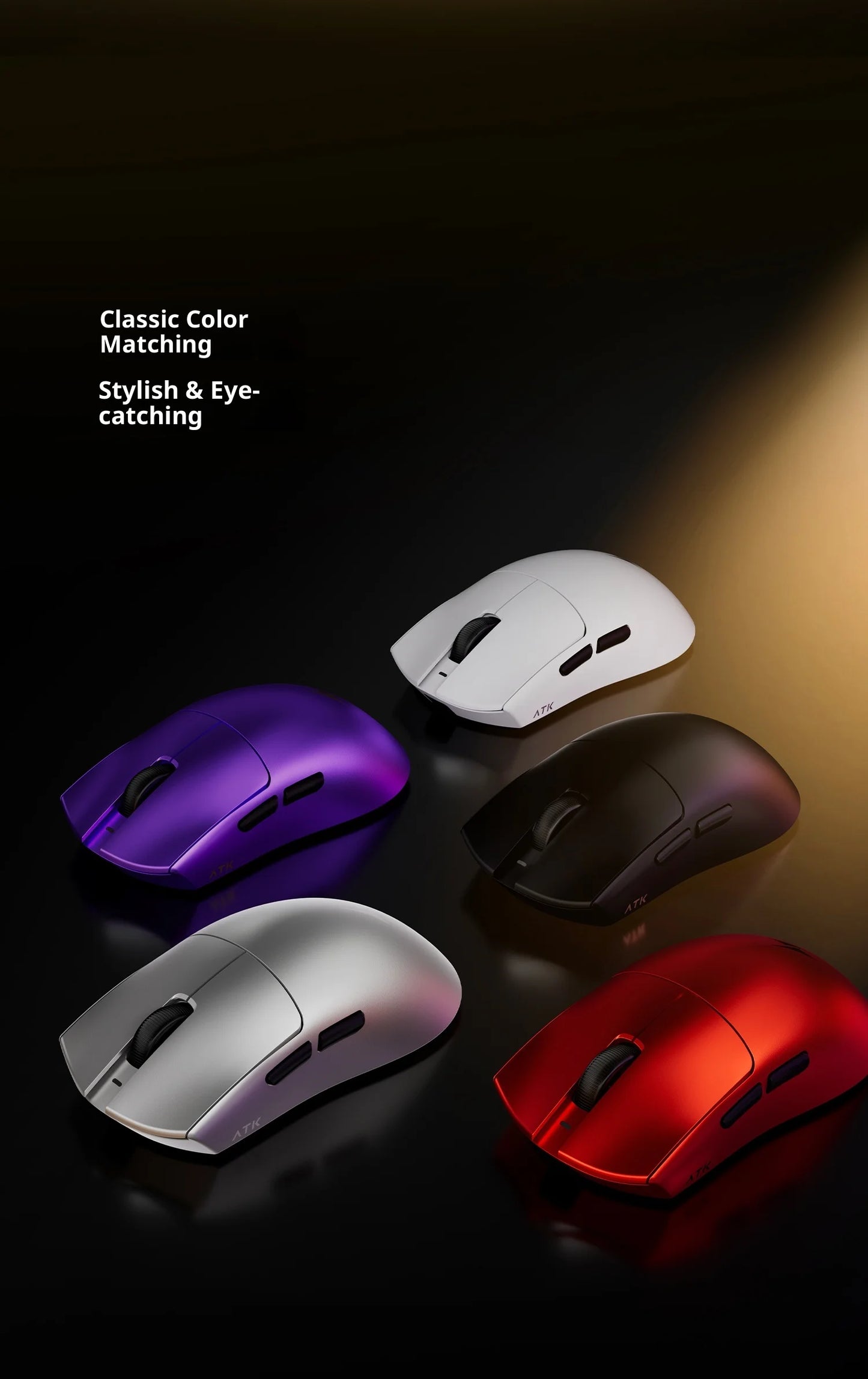 Mouse gaming wireless ATK X1 V2 Ultimate 2.0 Paw3950 Ultra, 54g, ușor, 750ips, latență redusă 0.163ms, 650ips, accesoriu nou, cadou