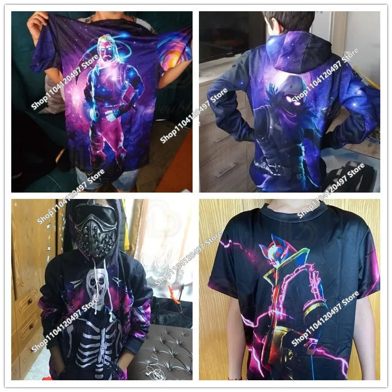 Japanese Anime Fortnite Summer T-shirt for Men Women Battle Royale Short-Sleeved Casual Comfortable Loose Harajuku Streetwear