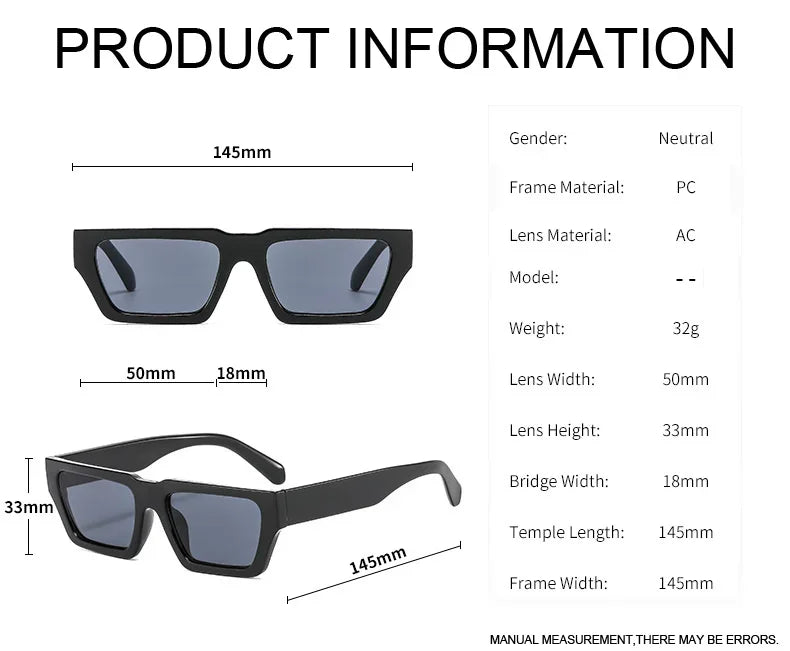 Square Vintage Sunglasses Men Women Brand Designer Small Frame Sun Glasses Male Female Fashion Retro Hip Hop Oculos De Sol