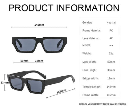 Square Vintage Sunglasses Men Women Brand Designer Small Frame Sun Glasses Male Female Fashion Retro Hip Hop Oculos De Sol