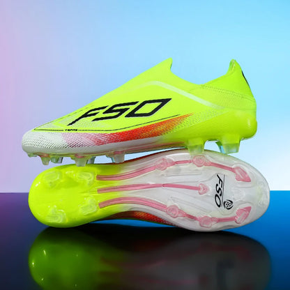 Botas de fútbol para hombre, tacos para césped, alta calidad para partido al aire libre, calzado antideslizante para niños, modelo de caña alta ligero muy vendido