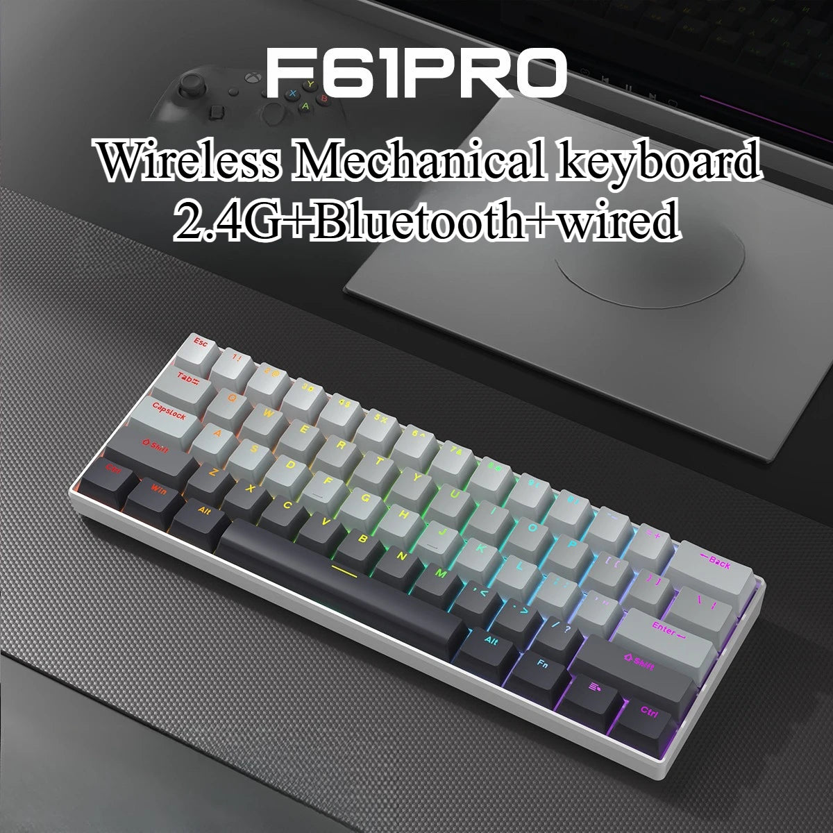 Keyboard Bluetooth Wireless Mechanical keyboards rgb Gamer teclado para tablet mecanico 60% ipad Backlit Mini usb key board