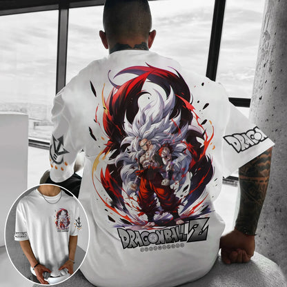 T-shirt de algodão de manga curta com estampado de Dragon Ball Z – Son Goku e Vegeta – Roupa para homem e mulher – Estilo Harajuku, Y2K, vintage, verão, streetwear