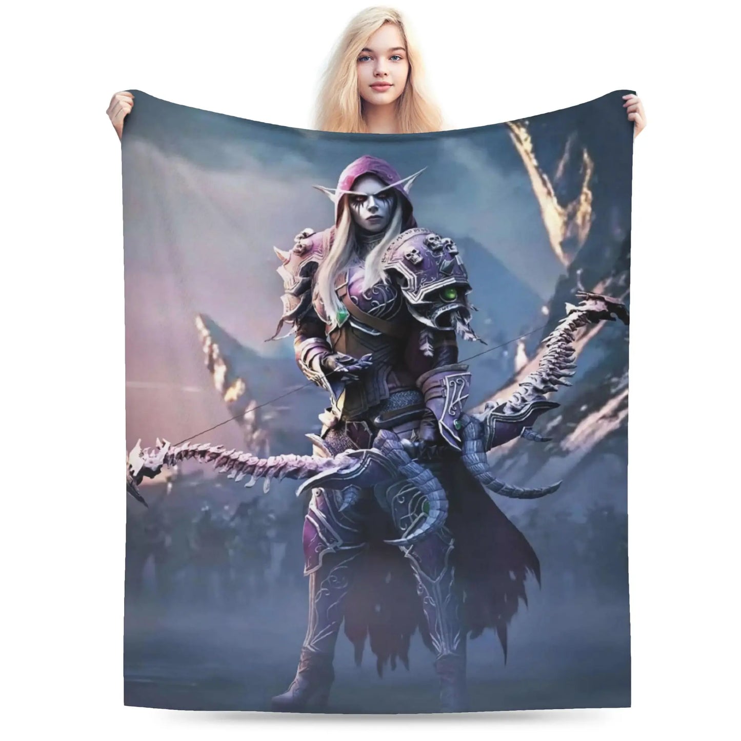 Warm BlanketStudents Travel World of Warcraft Sylvanas Windrunner Throw Blanket Flannel Bedspread For Home Decor Bed Cover