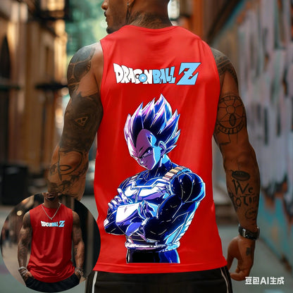 Dragon Ball Z Super Blue Vegeta American Retro Fitness Prsluk Y2K Harajuku stil za proljeće i ljeto Nova muška majica za svakodnevno nošenje