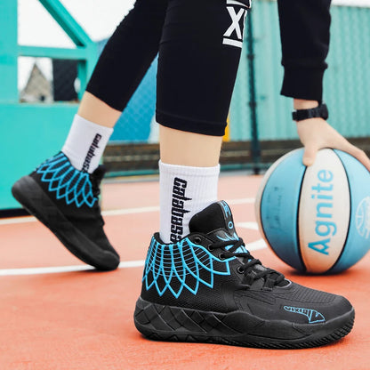 Mládežnické basketbalové boty pro skutečný boj, outdoorové, pohodlné, s odpružením, odolné proti opotřebení, módní, prodyšné