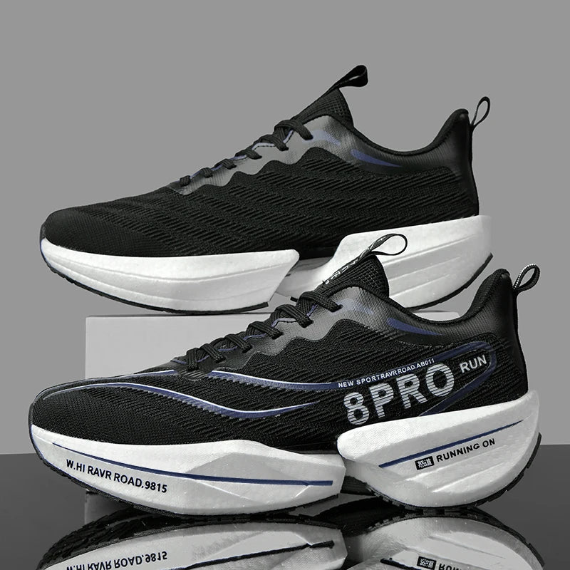 Sneakers da uomo con soletta in carbonio, scarpe sportive da esterno con suola morbida in rete, scarpe da corsa leggere, antiscivolo, casual, da coppia, da tennis