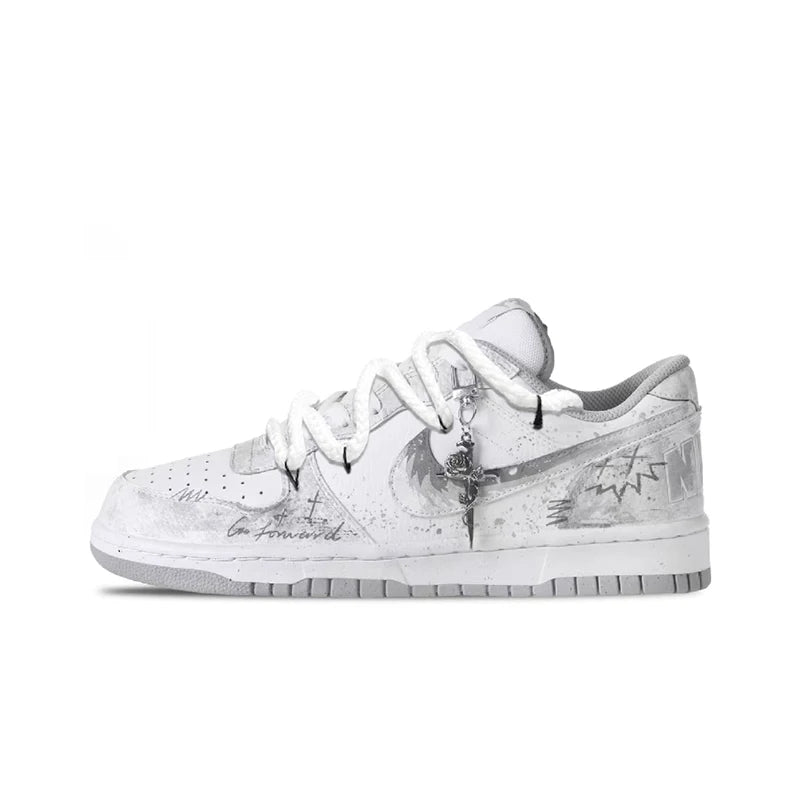 Custom Sneakers Nike Big Cold Fog Rose Retro High Street & Chinese Ink Wash Non-Slip Low-Top Skate Shoes for Men