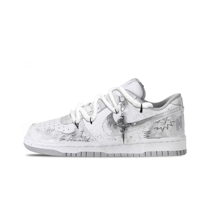 Custom Sneakers Nike Big Cold Fog Rose Retro High Street & Chinese Ink Wash Non-Slip Low-Top Skate Shoes for Men