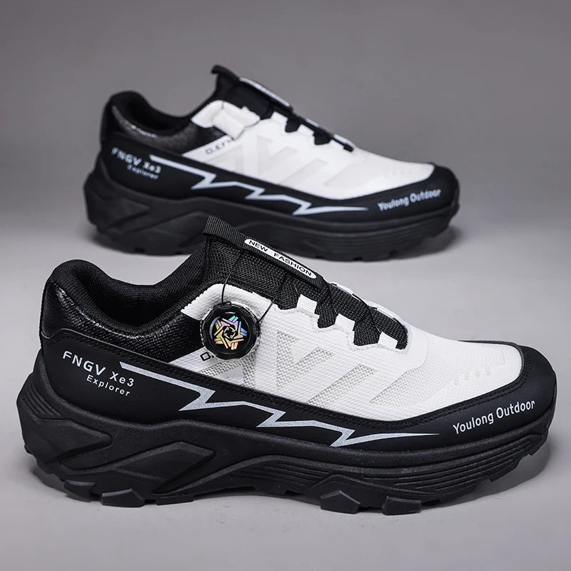 Chaussures de randonnée respirantes pour homme — Boucle rotative, semelle antidérapante