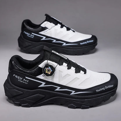 Chaussures de randonnée respirantes pour homme — Boucle rotative, semelle antidérapante