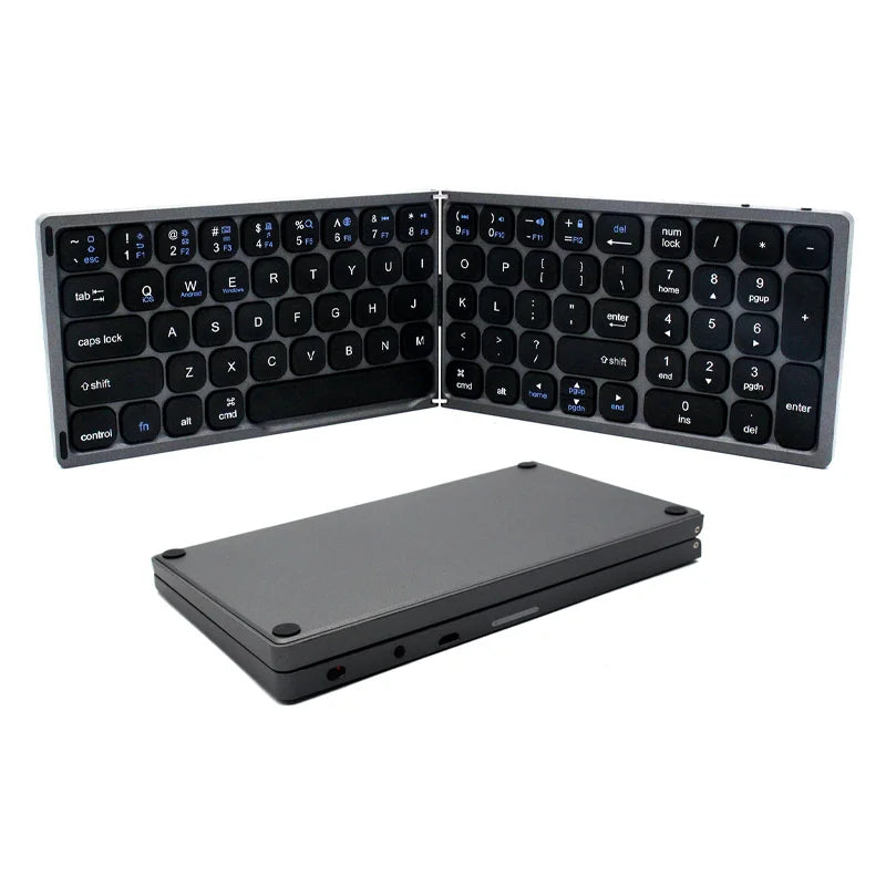 BOW Foldable Bluetooth Keyboard with Touchpad/Numberic Pad Portable Rechargeable Folding Wireless Keyboard for Tablet ipad