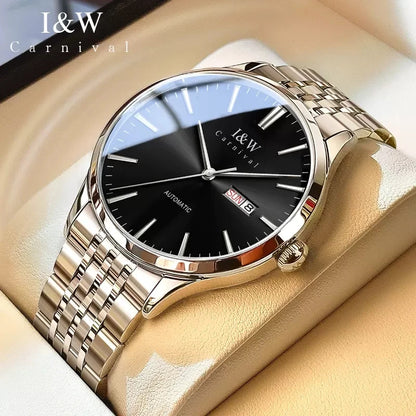 Carnival High-end Series I&W Brand Automatic Mechanical Watches Men Waterproof Watches 316L Steel Sapphire Business Men's Watch