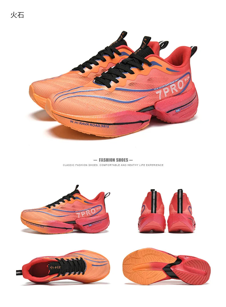 NEW Sports Running Shoes Men Marathon Breathable Comfortable Women Athletic Training Outdoor Sneakers Air Cushion Carbon Plate