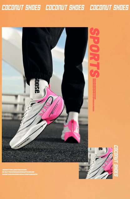 NEW Sports Running Shoes Men Marathon Breathable Comfortable Women Athletic Training Outdoor Sneakers Air Cushion Carbon Plate