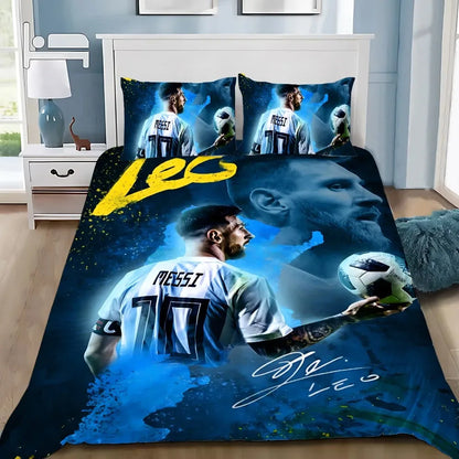Football Star M-messis Duvet Cover Pillowcase Bedding Set Adult Boy Girl Bedroom Decoration Children Single Double Large Size