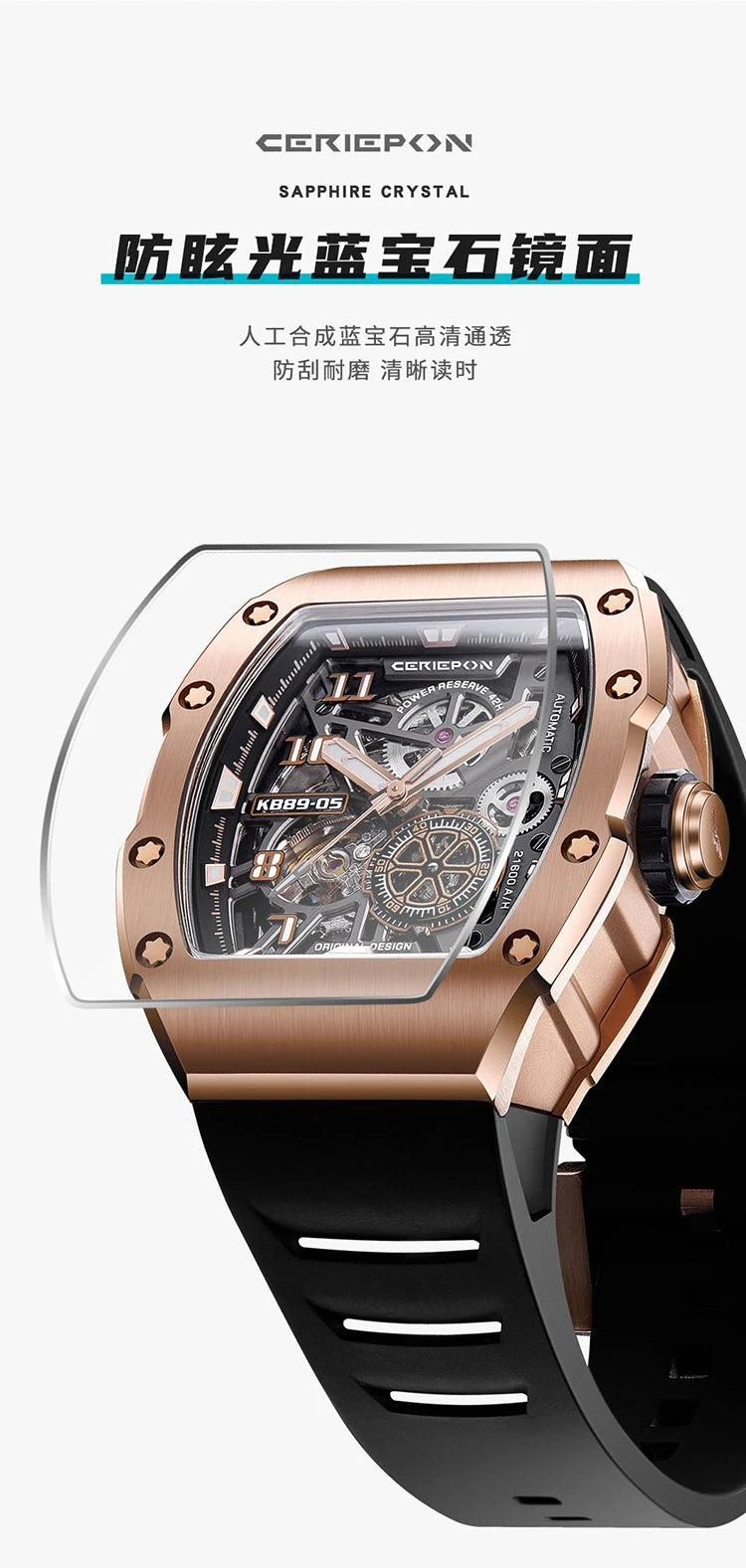 New Fashion Men Mechanical Automatic Wristwatch Pagani Design Richard Similar Hand Silicone Band Sport Watches Relogio Masculino