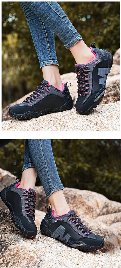 Mountaineering Shoes Men's Genuine Leather Outdoor Sports Anti Slip Mountaineering Hiking Shoes Breathable Tourism Shoes