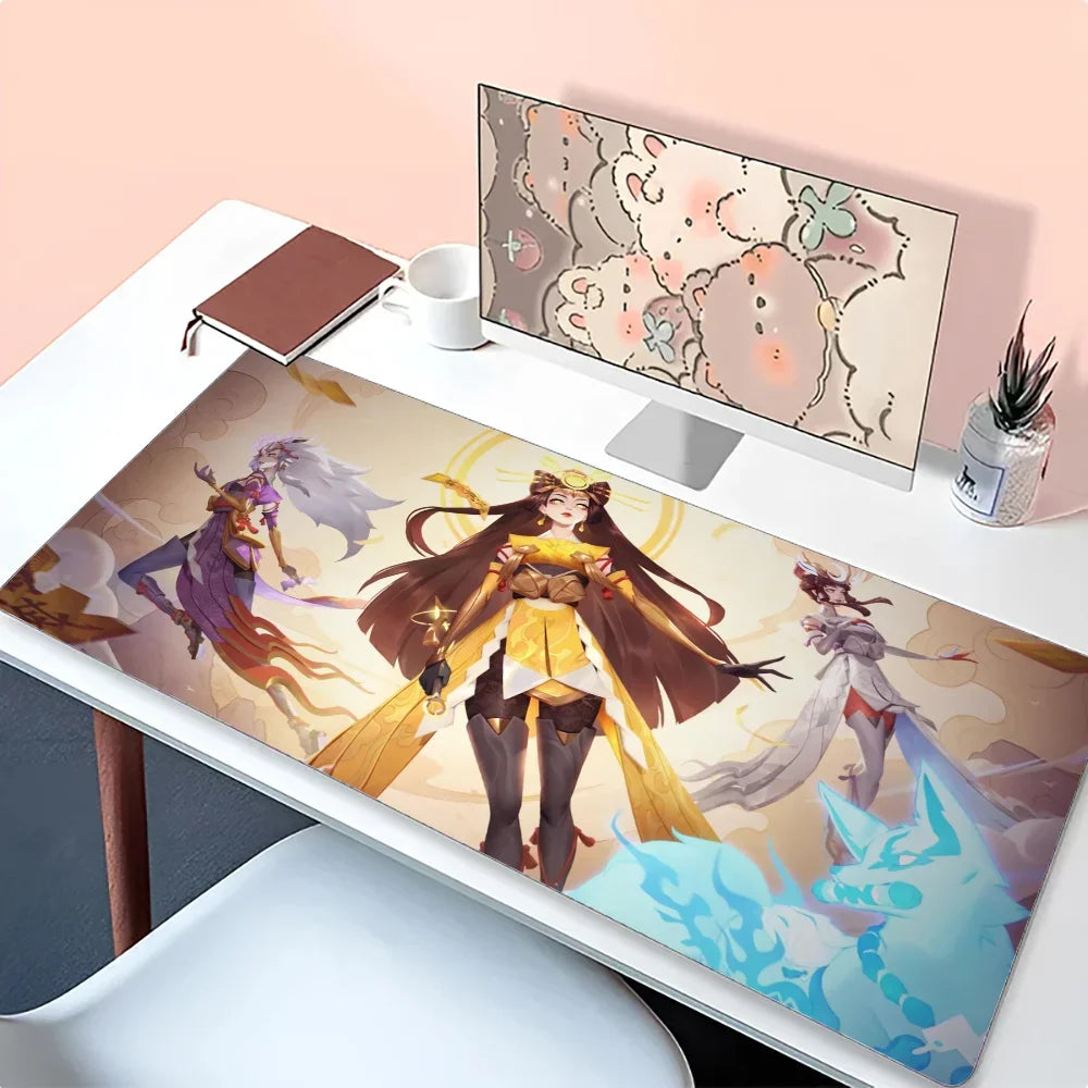 Amaterasu Kiriko Overwatch -hiirimatto, työpöytämatto pehmusteella, pelitarvike, Prime Gaming XXL -näppäimistöalusta pehmustematto