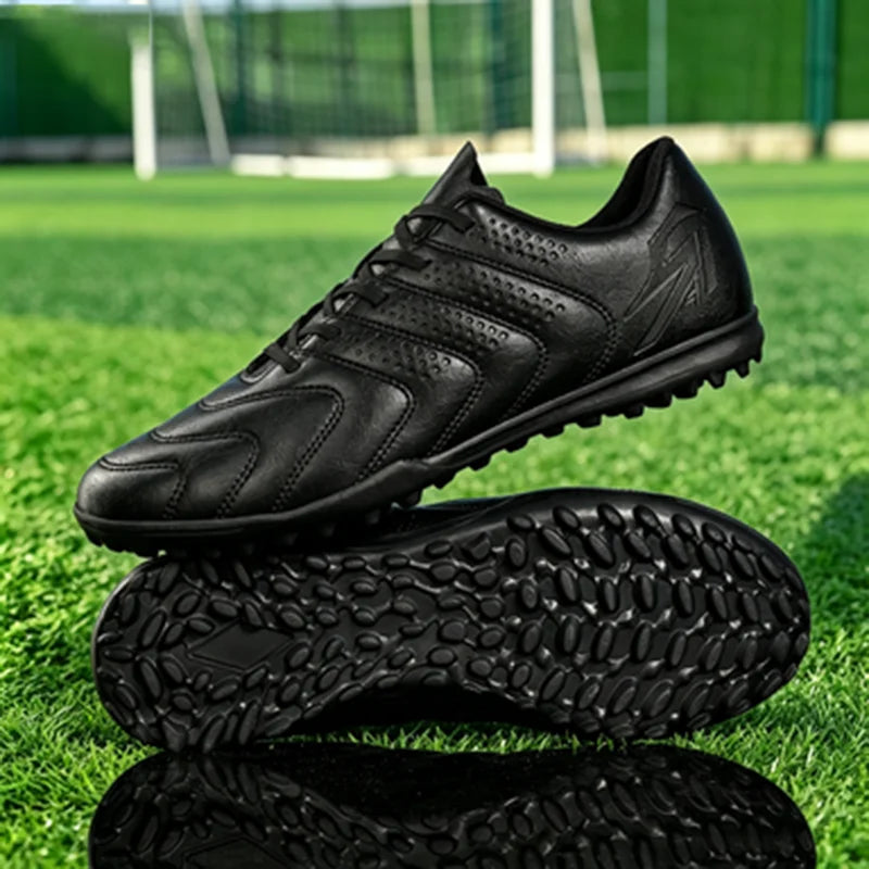 Chaussures de football unisexes pour adultes, en PU, respirantes, en tissu tissé, avec crampons en caoutchouc denses, antidérapantes, résistantes à l'usure, pour entraînement quotidien sur gazon artificiel