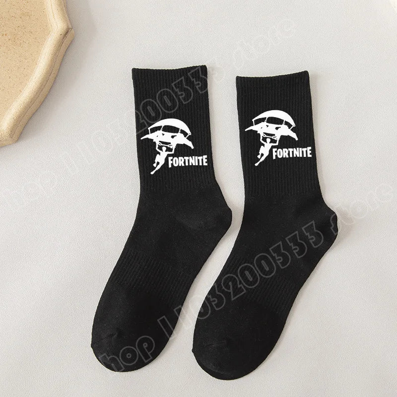 Fortnite Socks Cartoon Game Character Long Socks for Kids and Students in Spring and Autumn Solid Color Cotton Socks Birthday Gifts