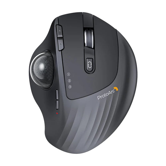 ProtoArc Wireless Trackball Mouse EM01 NL Ergonomic Bluetooth Rollerball Thumb Rechargeable Computer Laptop Mouse