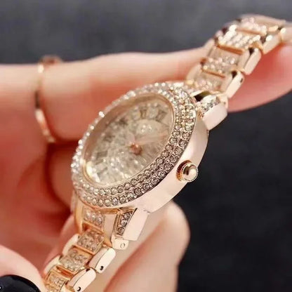 Luxury Shiny Fine Zircon Quartz Watch Elegant All-Star Jewels Women Mechanical Wristwatches Fashion Folding Wrist Watches Buckle