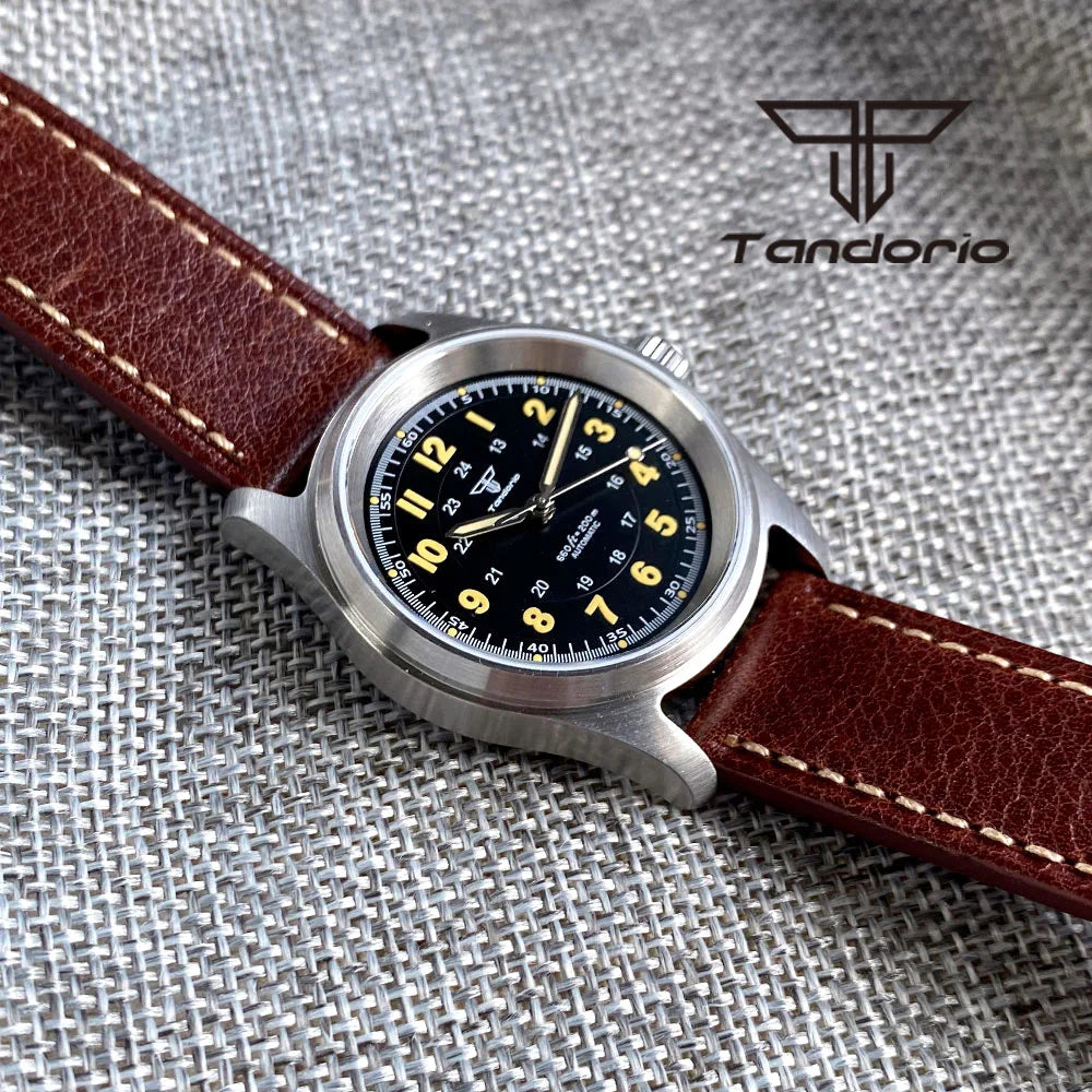 Tandorio 36 mm Fashion 20 BAR automatisk dykar- och pilotklocka för män och kvinnor NH35/PT5000/Miyota8215-urverk safirglas armbandsur med grön luminiscens