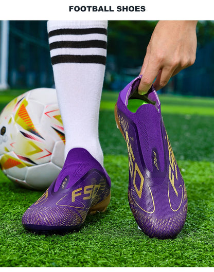 New Men Football Boots Non-Slip Boys Outdoor Hot-selling Soccer Shoes Grass Match Sneakers High-quality Cleats High-top Light