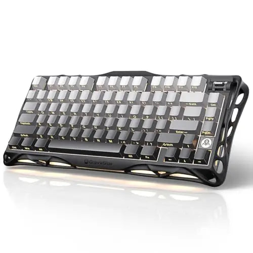 GravaStar Mercury K1 75% Wireless Mechanical Gaming Keyboard, Aluminum Alloy Exoskeleton Design, RGB Backlit，Hot-Swap Socket