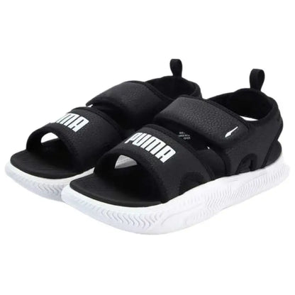 Sandales PUMA Softride Pro 24, confortables et légères, idéales pour la plage, couleur noire et blanche, 395429-07.