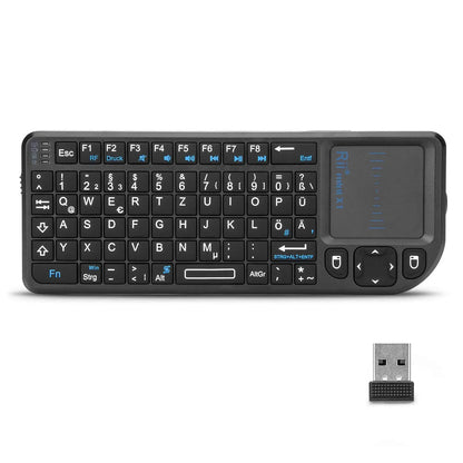 Original Rii X1 2.4GHz Mini-Wireless-Tastatur Englisch/RU/ES/FR mit Touchpad für Android TV Box/PC/Laptop