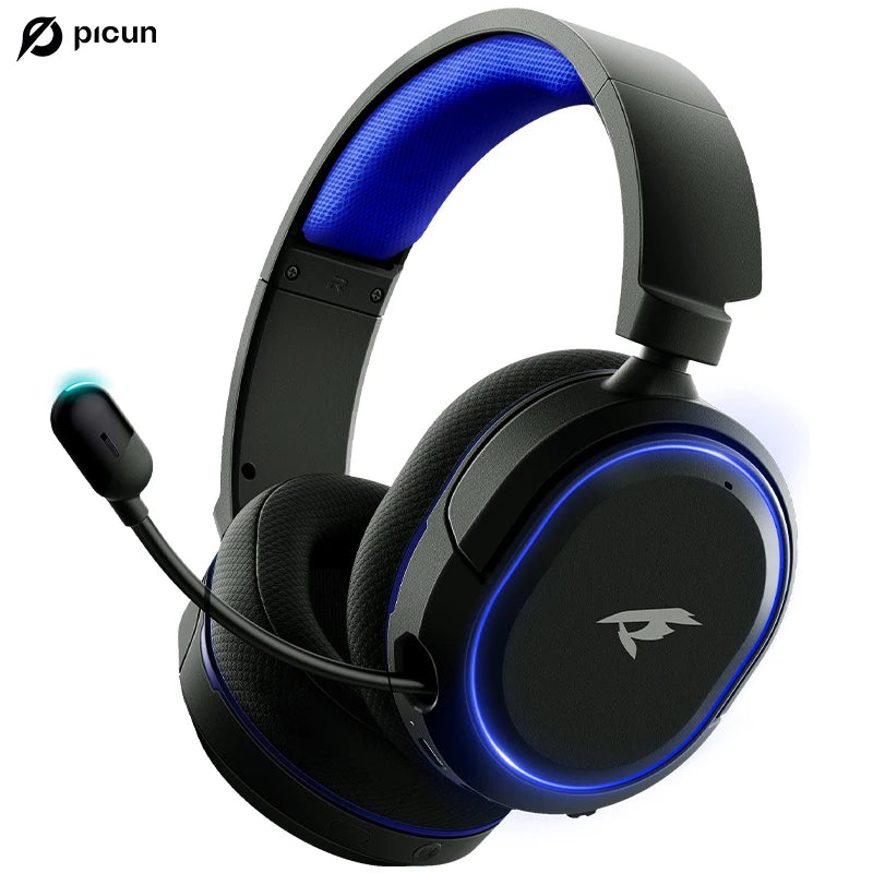 Picun G2 kabelloses Gaming-Headset Bluetooth 5.3 – 7.1-Surround-Sound, ENC-Mikrofon, 100H Akku, Low-Latency-Kopfhörer für PC, PS5, PS4, Switch & Mobile