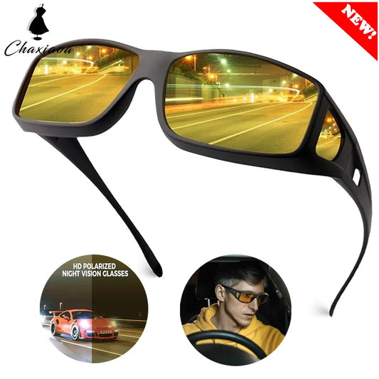 Night Driving Glasses For Men Women Fit Over Sunglasses Anti Glare Polarized HD Night Vision Glasses Windproof Outdoor Cycling