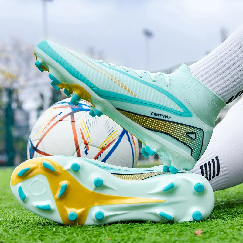 Chaussures de football montantes pour hommes, crampons longs, chaussures de football pour adultes, légères, entraînement sportif professionnel
