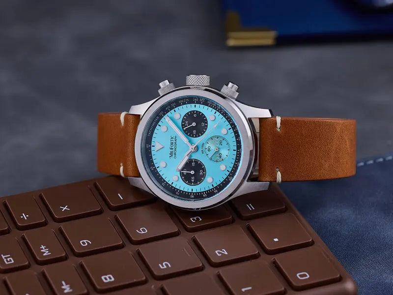 Milifortic 39MM Fashion Chronograph Watch Man R086 Retro C3 Luminous Stainless Steel Waterproof 100M VK63 Quartz Watches For Man