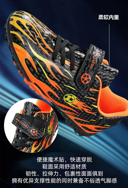 Children's Soccer Shoes Lightweight Football Sneakers Kids Sports Shoes Outdoor Non-Slip Futsal Shoes Boys Girls Training Shoes