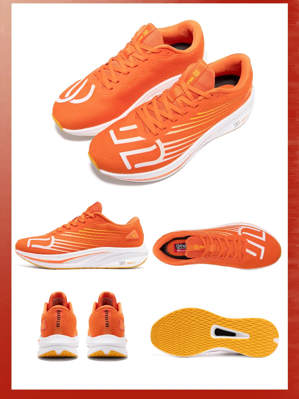 Baasploa Men Professional Running Shoes Lightweight Breathable Jogging Sports Shoes Female Carbon Plate Anti-slip Sneakers