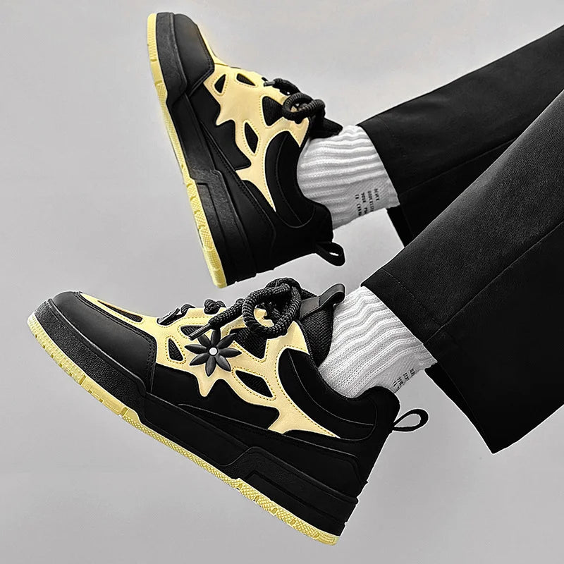 Fashion Mens Shoes Trend Street Skateboard Shoes Man Luxury Brand Training Sneakers Mesh Breathable Casual Shoes Tenis Masculino