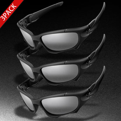 3-PACK Trendy Outdoor Tactics Sports Sunglasses Men and Women Cycling Glasses Driving Camping Travel Colorful Goggles