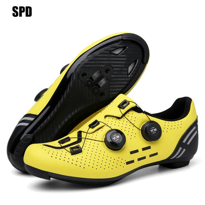 Sapatos de ciclismo para homem: sapatos profissionais de BTT e SPD; sapatos de corrida de montanha; sapatos de ciclismo de estrada SPD para mulher