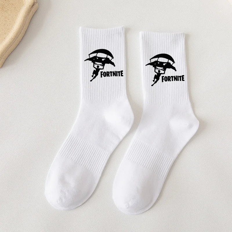 Fortnite Socks Cartoon Game Character Long Socks for Kids and Students in Spring and Autumn Solid Color Cotton Socks Birthday Gifts