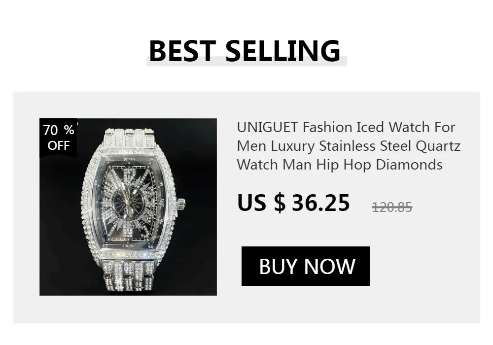 UNIGUET Big Diamond Watch Men Luxury Colored Roman Literal Watch Man Hip Hop Jewelry Bling Bling Square Wristwatch Dropshipping