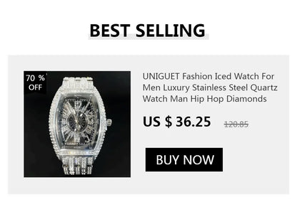 UNIGUET Big Diamond Watch Men Luxury Colored Roman Literal Watch Man Hip Hop Jewelry Bling Bling Square Wristwatch Dropshipping