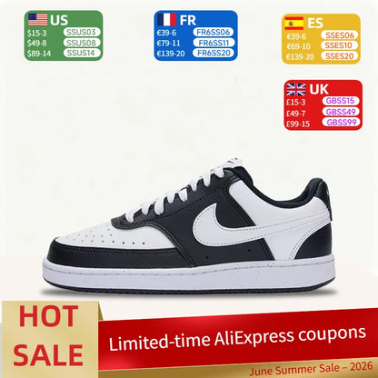 Nike Court Vision Low Minimalist, Stylish, Comfortable, Slip-Resistant Low-Top Sneakers Women's Panda Colorway DH3158-003