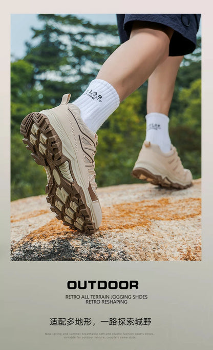 New Large Outdoor Mountaineering Shoes Men Spring and Autumn Mesh Breathable Sneakers Outdoor Travel Hiking Non-Slip Shoes