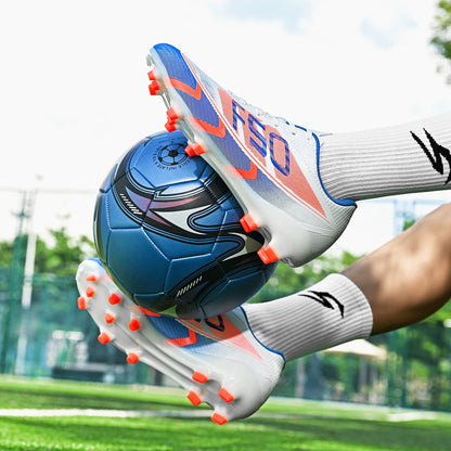 Chaussures de football unisexes AG FG, crampons longs en TPU, crampons de football absorbant les chocs pour les matchs sur gazon naturel et artificiel en extérieur