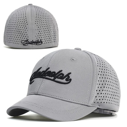 Boné de basebol em malha com pala curta e parte traseira fechada para homem e mulher, respirável, estilo snapback, boné dad hat ajustado e ajustável, cor lisa, estilo trucker