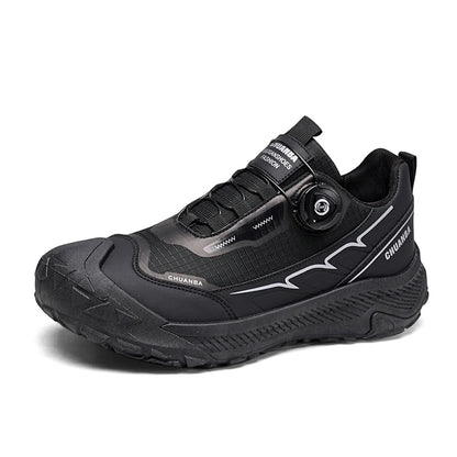 Rotary Buckle Men's Trekking Sneakers Outdoor Platform Hiking Shoes Men Sports Shoes Comfortable Non-slip Climbing Walking Shoes