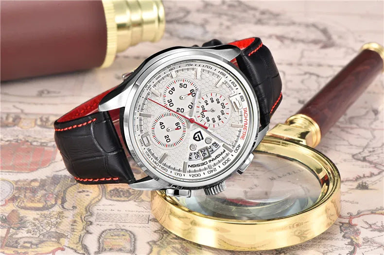 Cronógrafo PAGANI DESIGN para hombre, reloj de cuarzo multifunción de piloto militar, reloj masculino